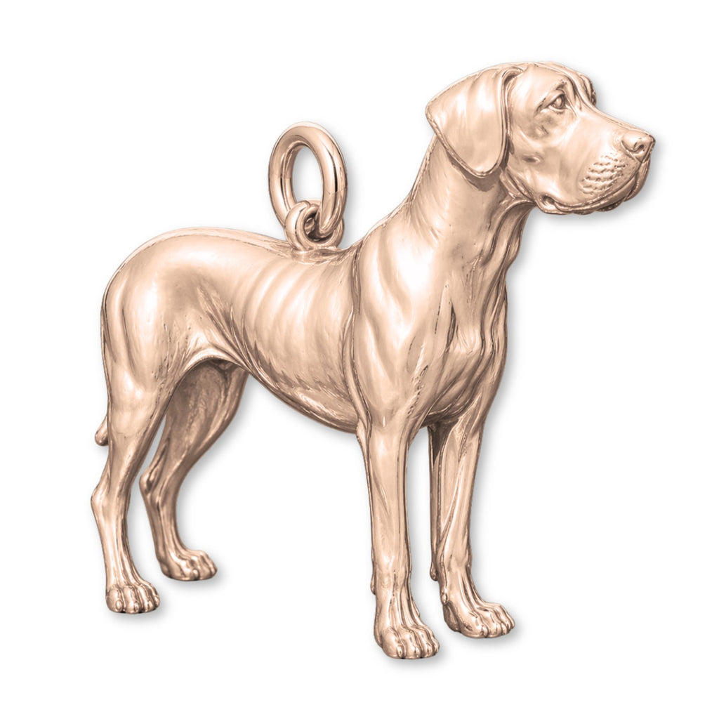 18ct Rose Gold - Great Dane Dog Charm