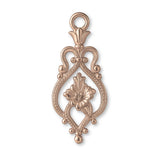 9ct Rose Gold - Floral Filigree Crest Charm