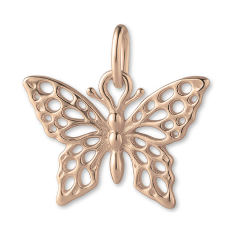9ct Rose Gold - Lacewing Butterfly Charm