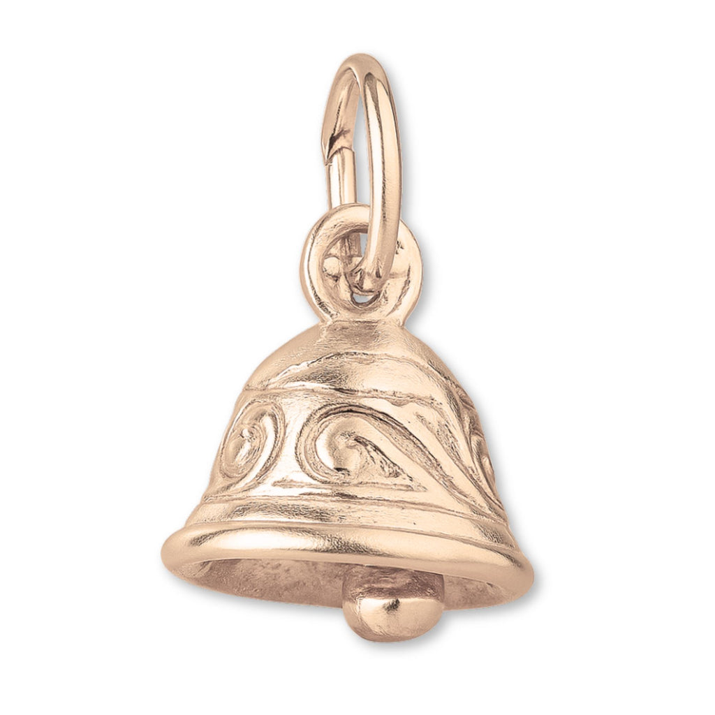 18ct Rose Gold - Ornate Mini Bell Charm