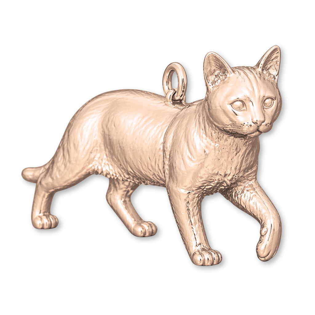 18ct Rose Gold - Bengal Cat Charm
