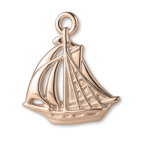 18ct Rose Gold - Sailing Schooner Charm