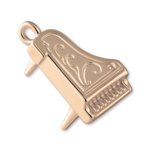 9ct Rose Gold - Ornate Grand Piano Charm