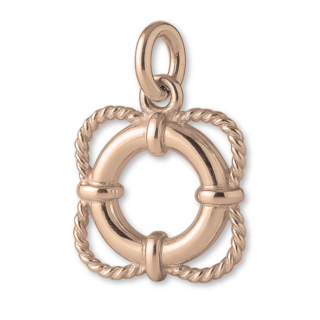9ct Rose Gold - Classic Rope Lifebuoy Charm