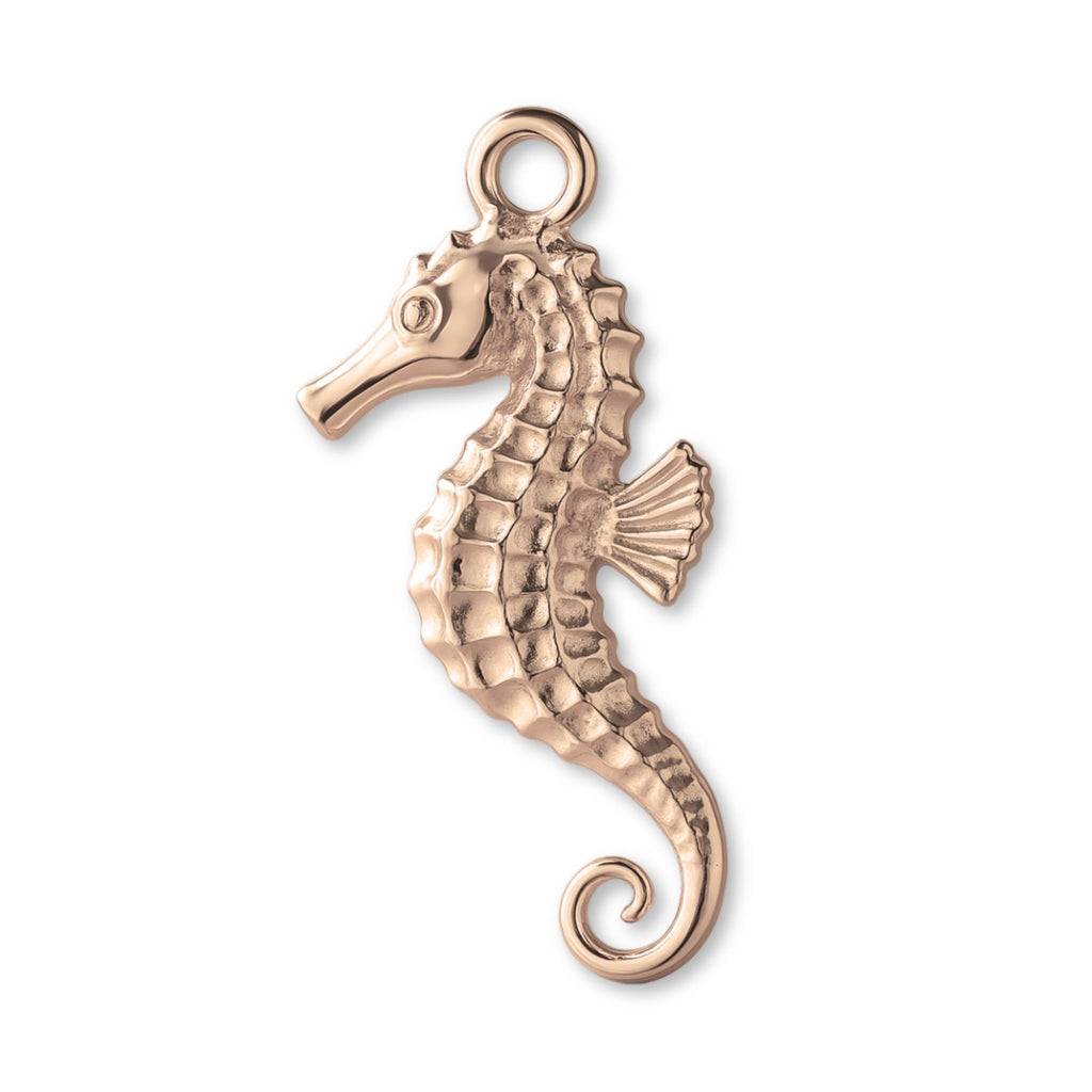 18ct Rose Gold - Scaled Seahorse Charm