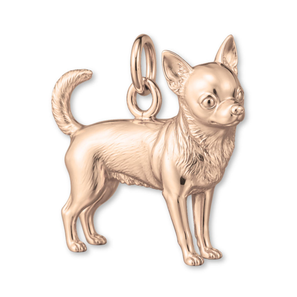 18ct Rose Gold - Chihuahua Dog Charm