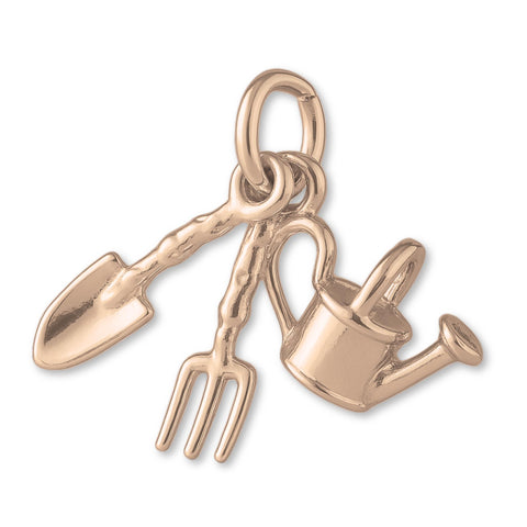 9ct Rose Gold - Garden Tools Charm