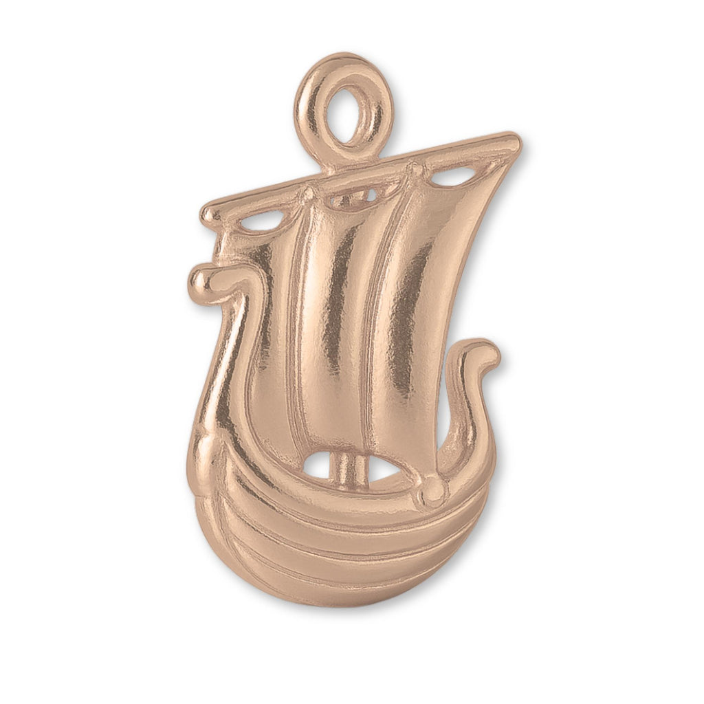9ct Rose Gold - Viking Longship Charm