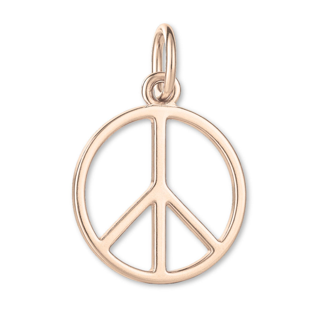 18ct Rose Gold - Openwork Peace Symbol Charm