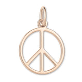 18ct Rose Gold - Openwork Peace Symbol Charm