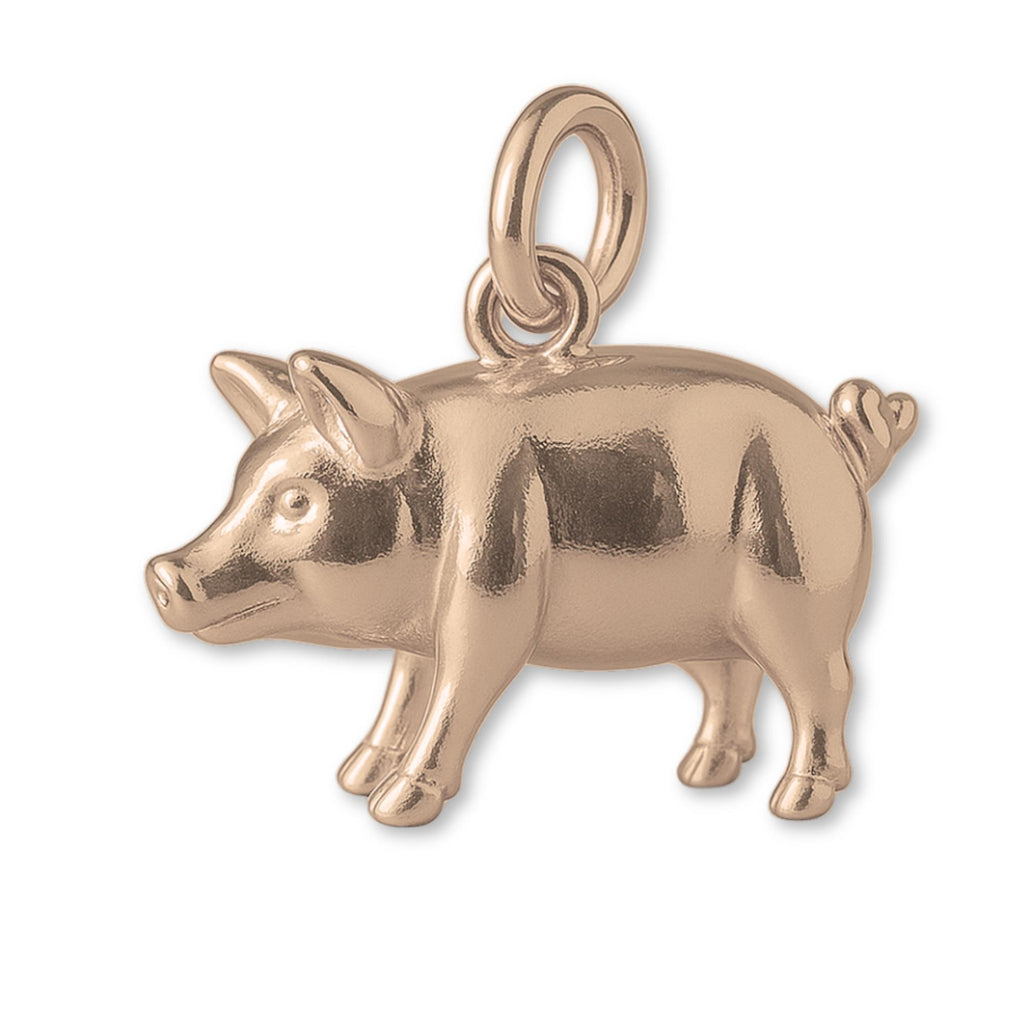 18ct Rose Gold - Pot Bellied Pig Charm