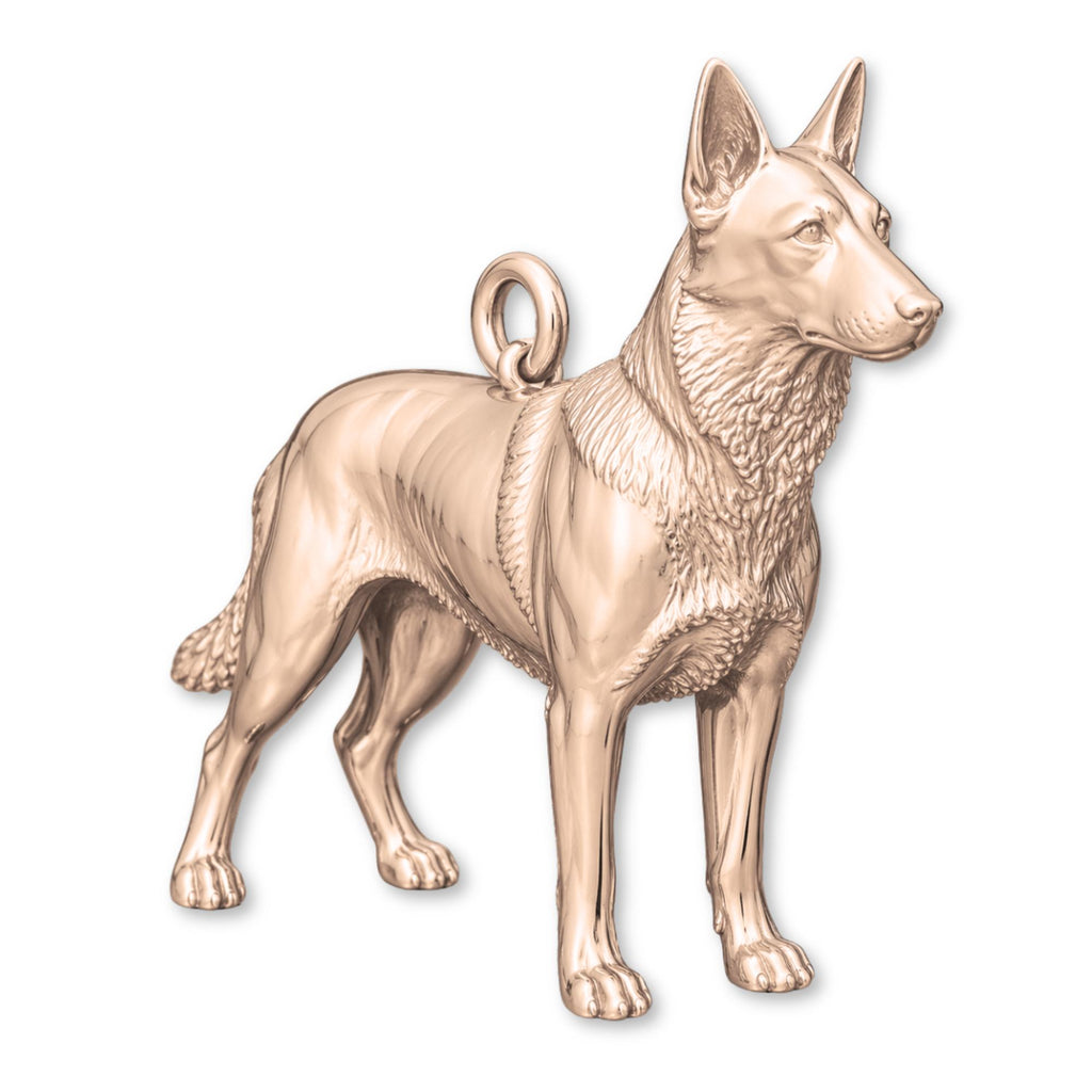 9ct Rose Gold - Belgian Malinois Dog Charm