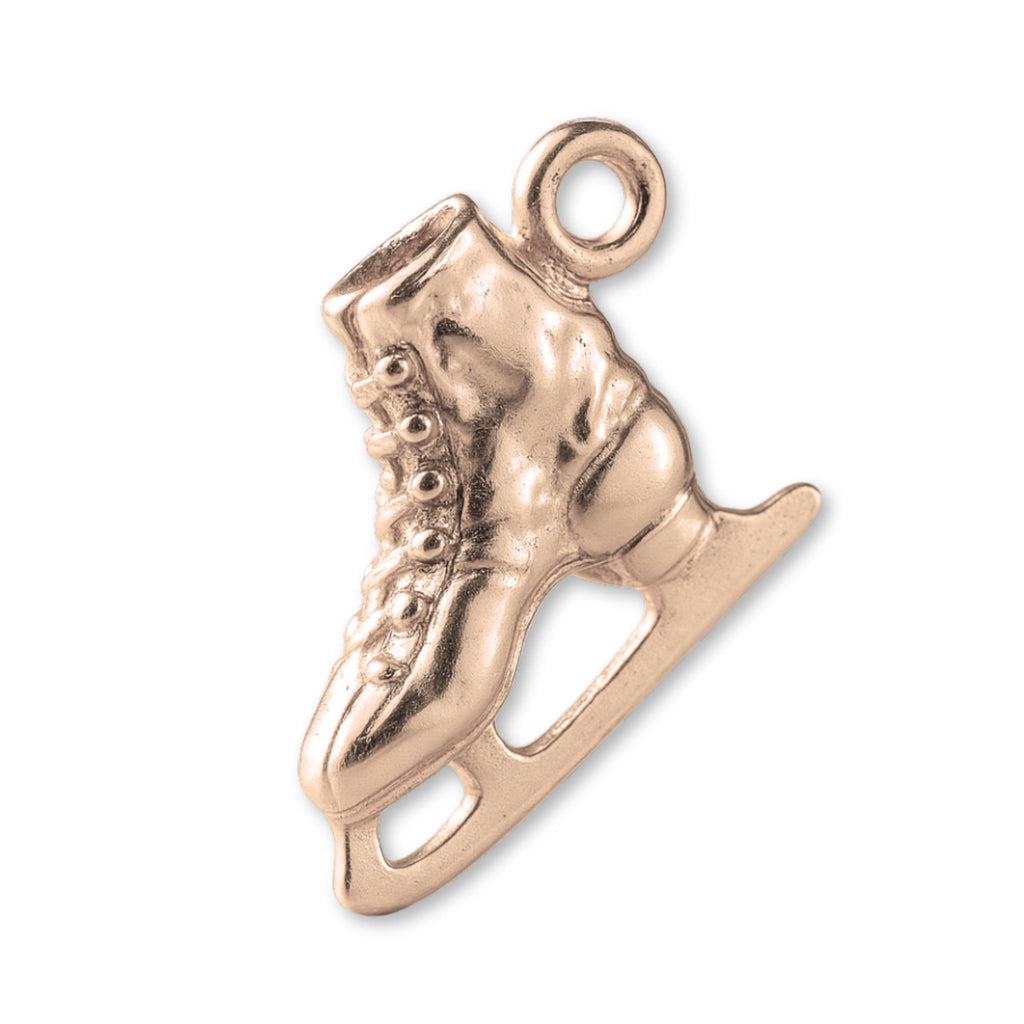 18ct Rose Gold - Classic Ice Skating Boots Charm