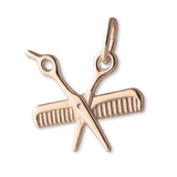 9ct Rose Gold - Scissors & Comb Charm