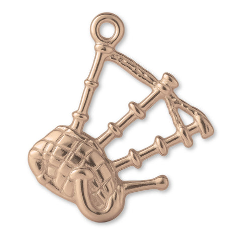 18ct Rose Gold - Scottish Bagpipes Charm