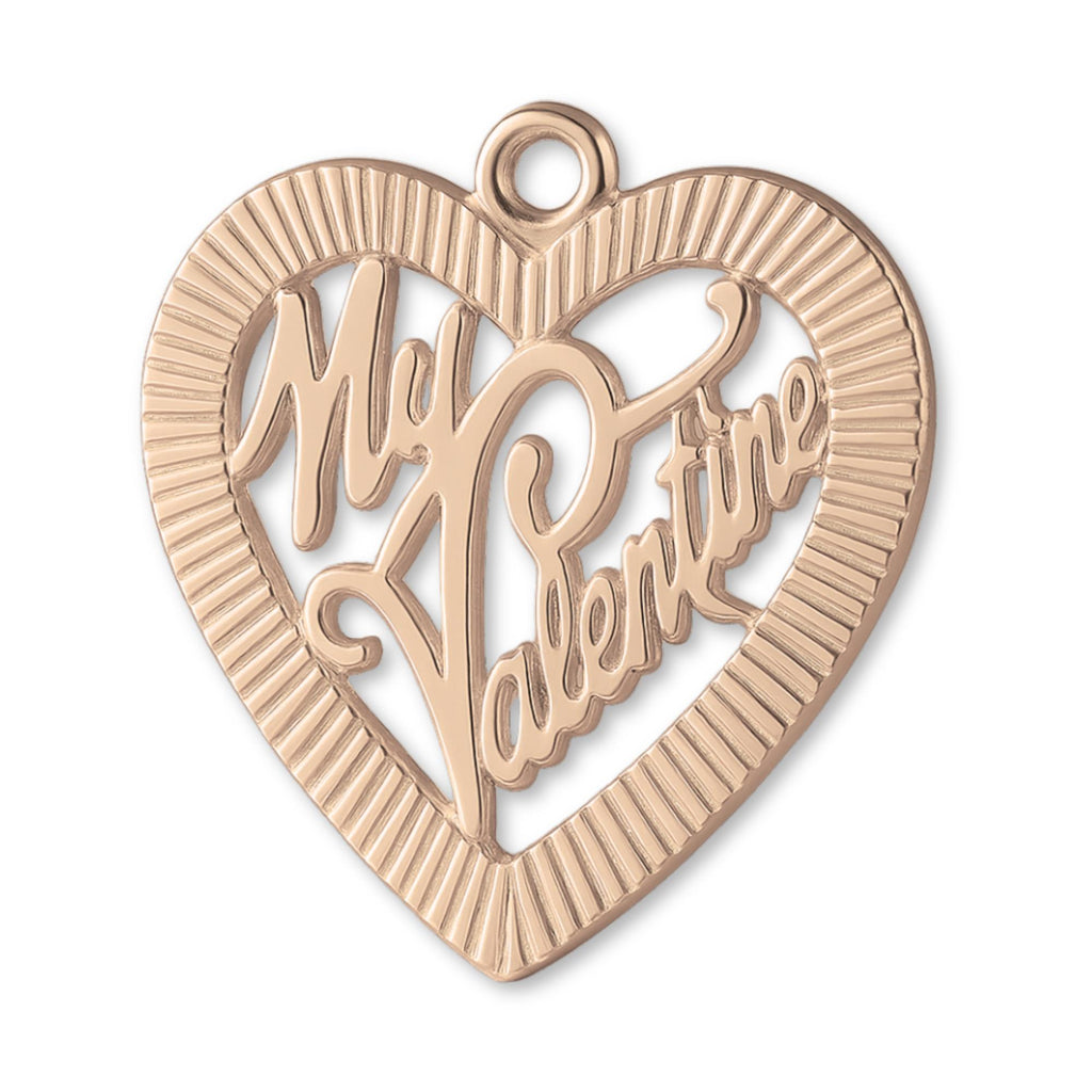 9ct Rose Gold - My Valentine Fluted Heart Charm
