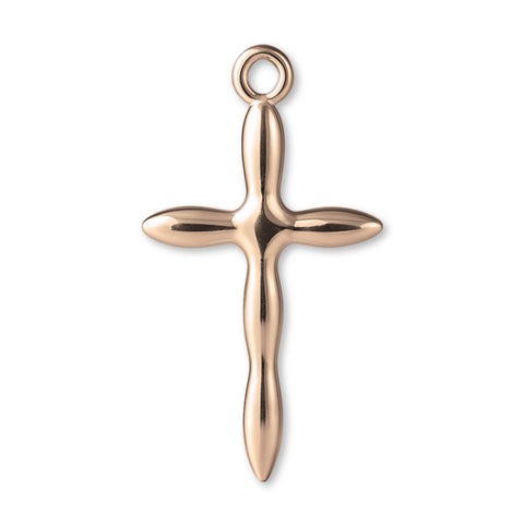 9ct Rose Gold - Fluid Crucifix Charm