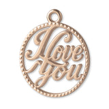 18ct Rose Gold - I Love You Openwork Charm