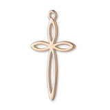9ct Rose Gold - Marquise Petal Crucifix Charm