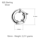 925 Sterling Silber – Großer Federring
