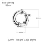 925 Sterling Silver - Stor Spring Ring