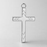 999 Pure Silver - Chevron Dot Crucifix Charm
