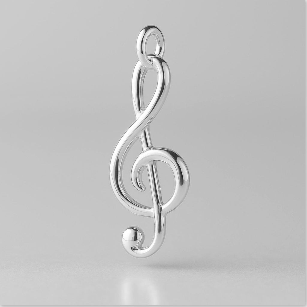 999 Pure Silver - Bold Treble Clef Charm