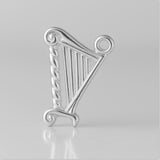 940 Argentium Silver - Twisted Rope Harp Charm