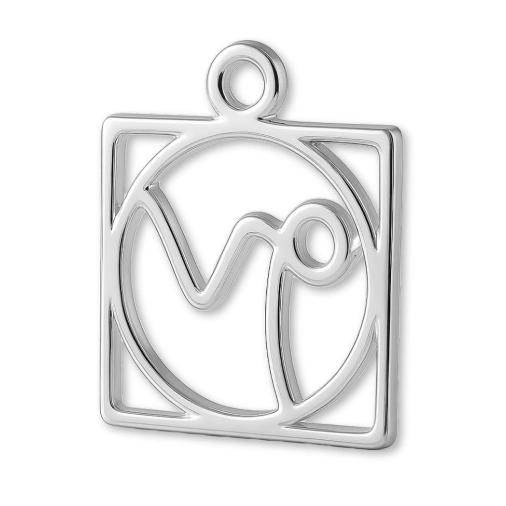 940 Argentium Silver - Capricorn Zodiac Square Charm