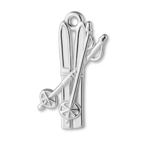 999 Pure Silver - Classic Ski's and Poles Charm