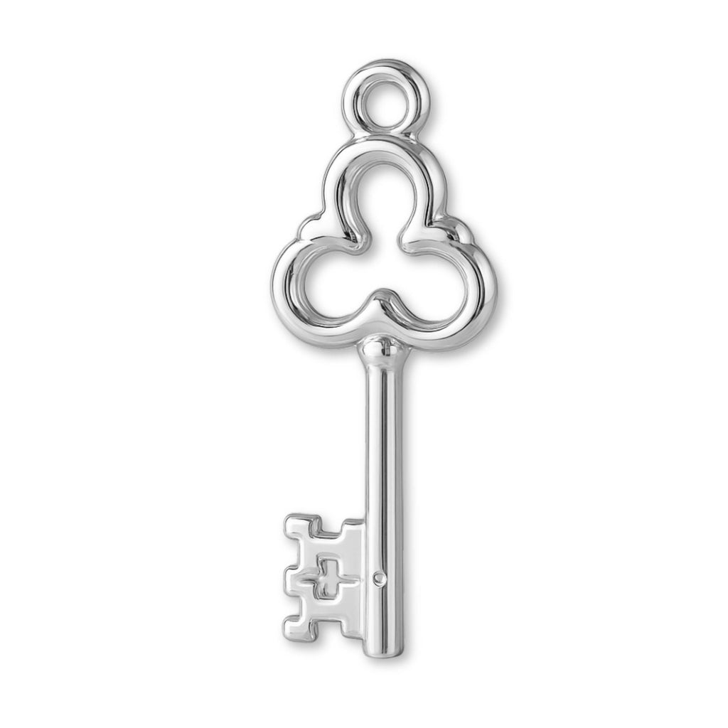 940 Argentium Silver - Clover Castle Key Charm