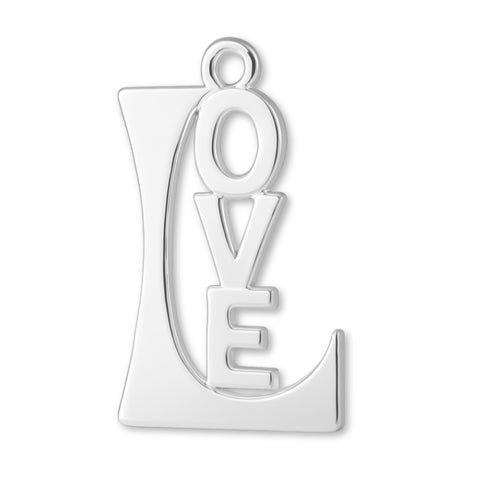 940 Argentium Silver - Love Monogram Charm