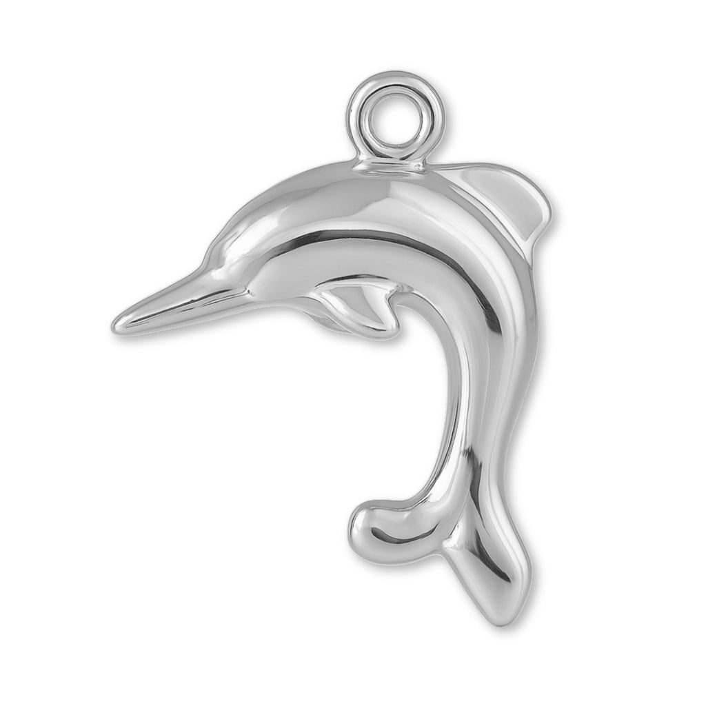 940 Argentium Silver - Leaping Dolphin Charm