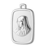 925 Sterling Silver - Rectangle Virgin Mary Amulet Charm
