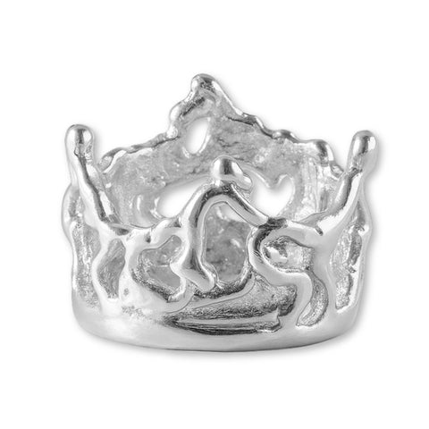 999 Pure Silver - Organic Crown Charm