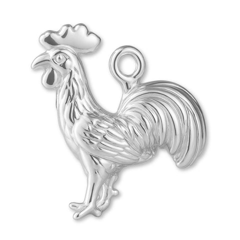 940 Argentium Silver - Barn Rooster Charm