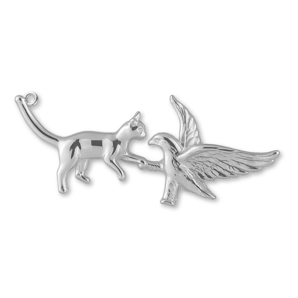 999 Pure Silver - Cat VS Eagle Charm