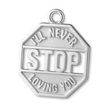 999 Pure Silver - I'll Never Stop Loving You Amulet Charm