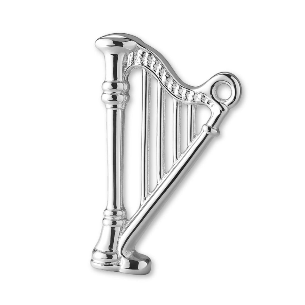 925 Sterling Silver - Traditional Irish Harp Charm