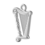 940 Argentium Silver - Elegant Scroll Harp Charm