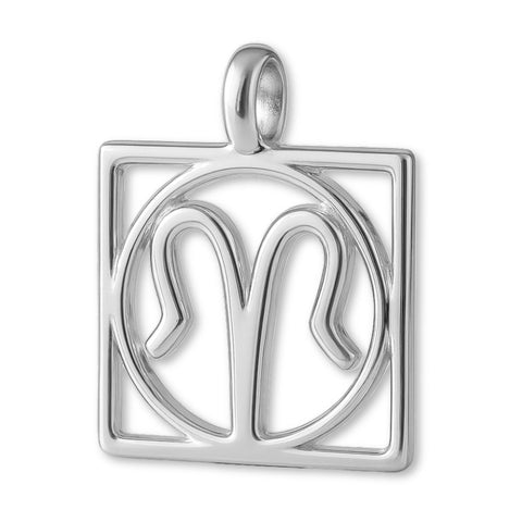 925 Sterling Silver - Scorpio Zodiac Square Charm