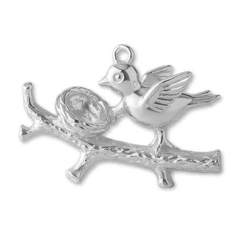 940 Argentium Silver - Mother Bird Charm