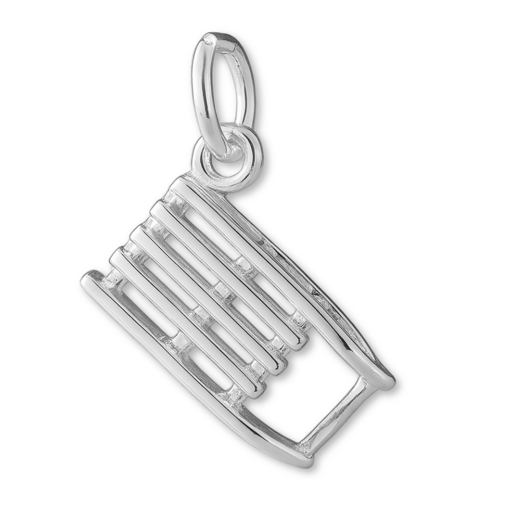 940 Argentium Silver - Christmas Snow Sled Charm