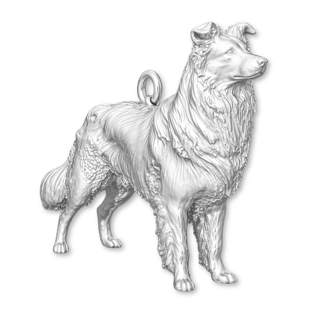 940 Argentium Silver - Border Collie Dog Charm