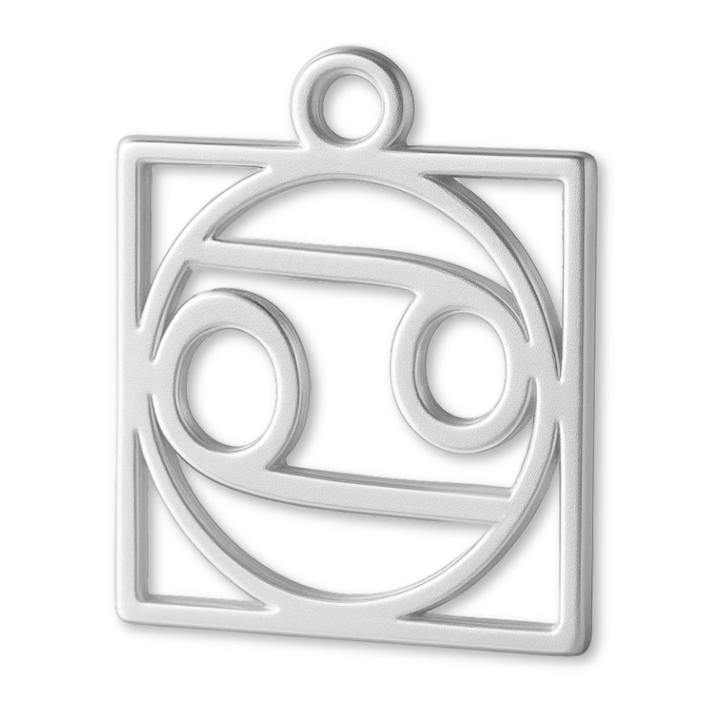 999 Pure Silver - Cancer Zodiac Square Charm
