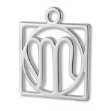 940 Argentium Silver - Virgo Zodiac Square Charm