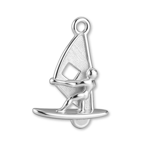 925 Sterling Silver - Beach Windsurfer Charm