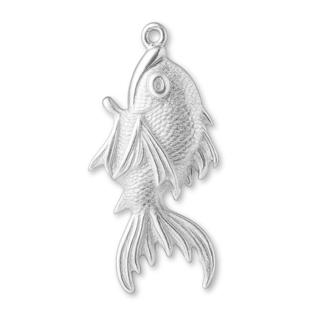 999 Pure Silver - Leaping Koi Fish Charm