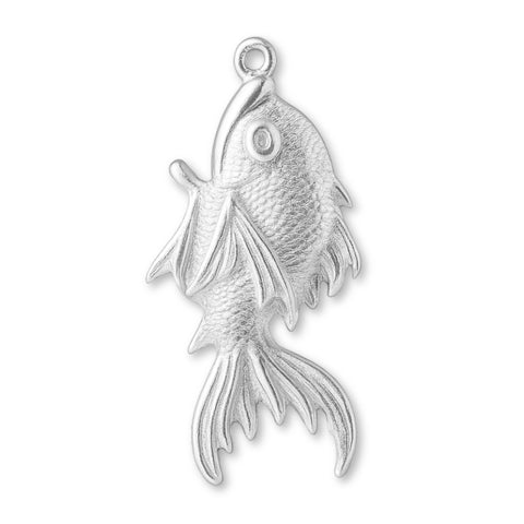 999 Pure Silver - Leaping Koi Fish Charm