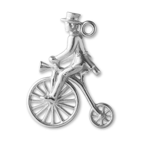 999 Pure Silver - Penny Farthing Rider Charm